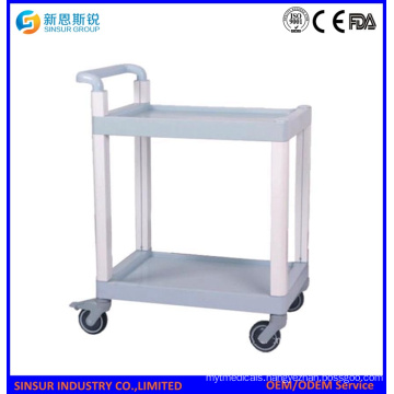 Mulit Purpose ABS 2-Tier Shelf Medical Equipment Carts/Trolley